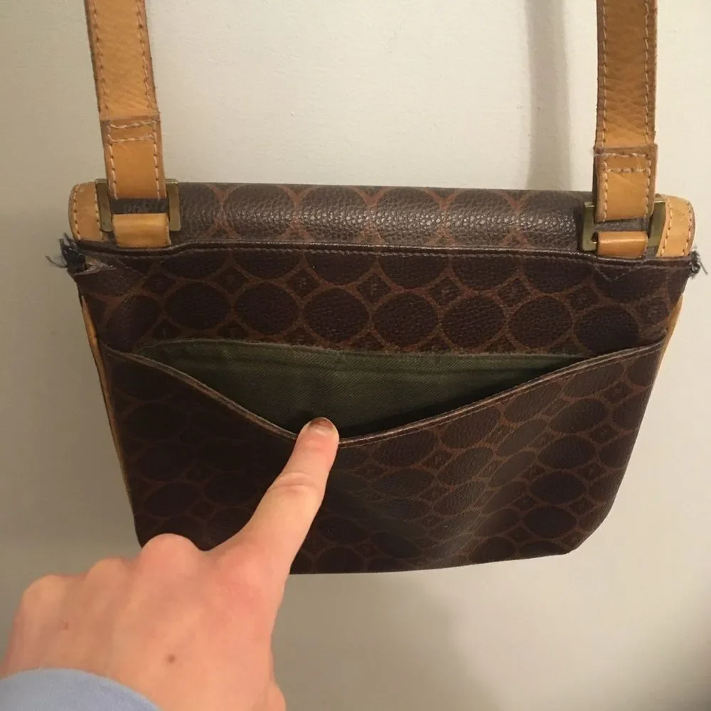 Fossil Geometric Brown Tan Crossbody Bag - Picture 5 of 7